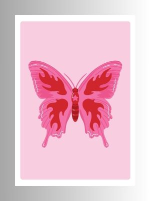 Minimal-butterfly-Metal-Poster