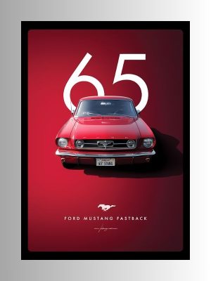 red mustang metal poster