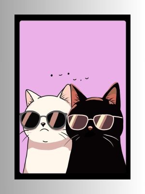 Black & White Cat Metal Poster